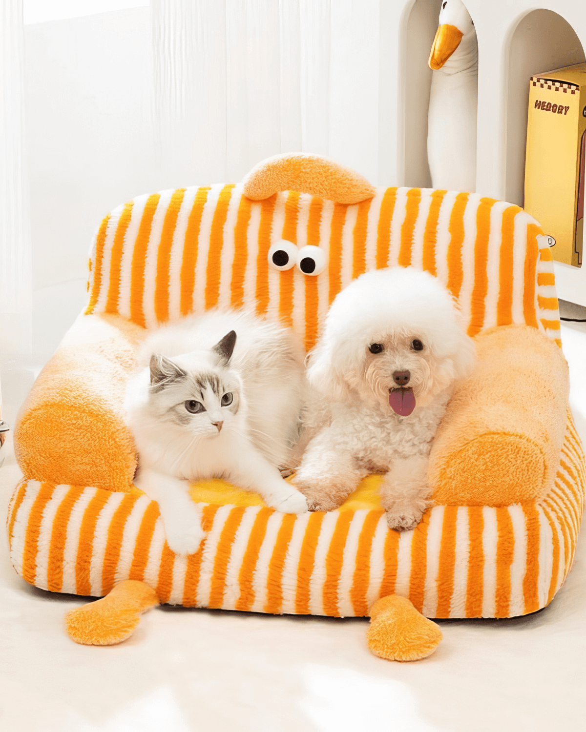 Striped Cozy Pet Sofa