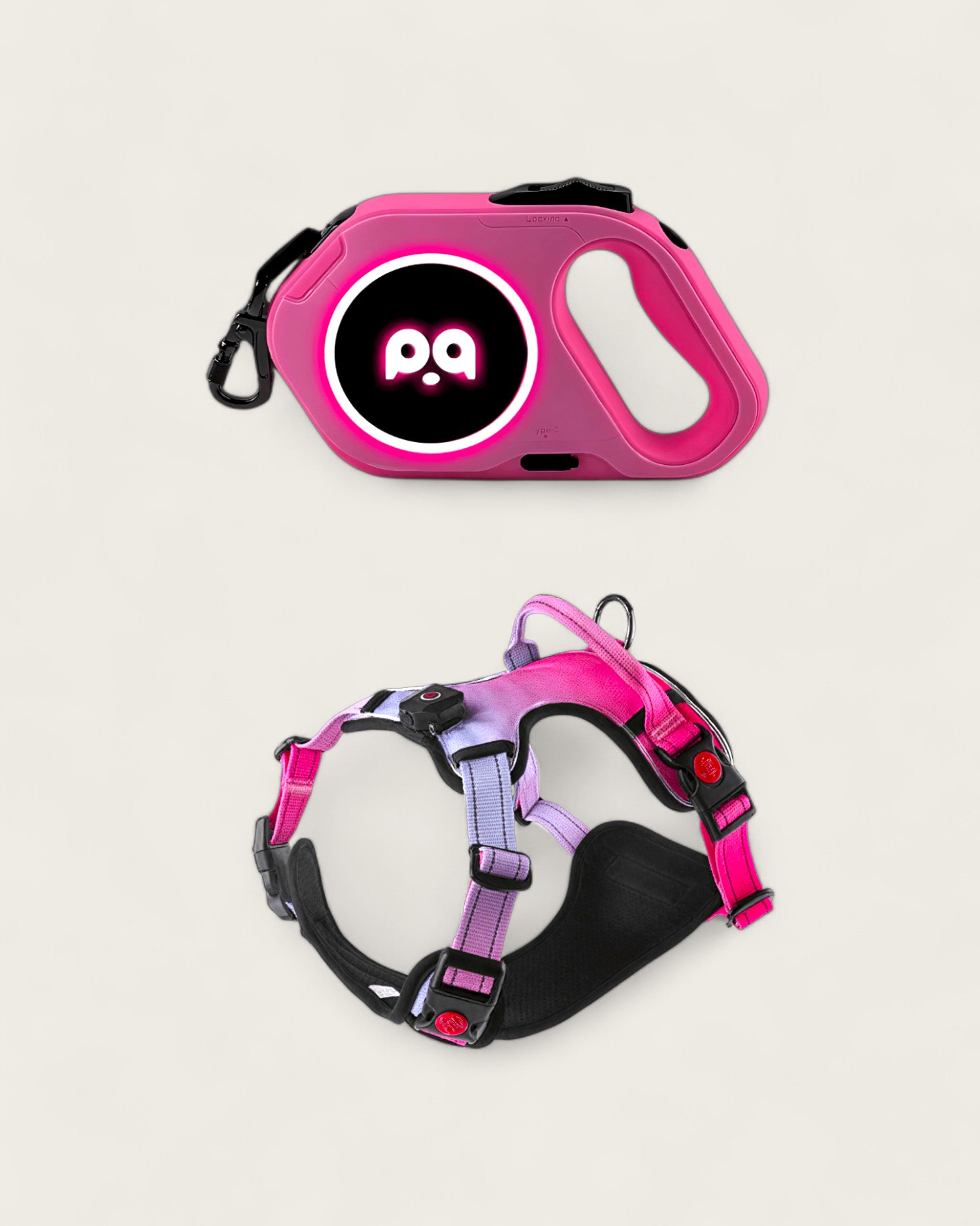 LED No-Pull Dog Harness Walk Set pink