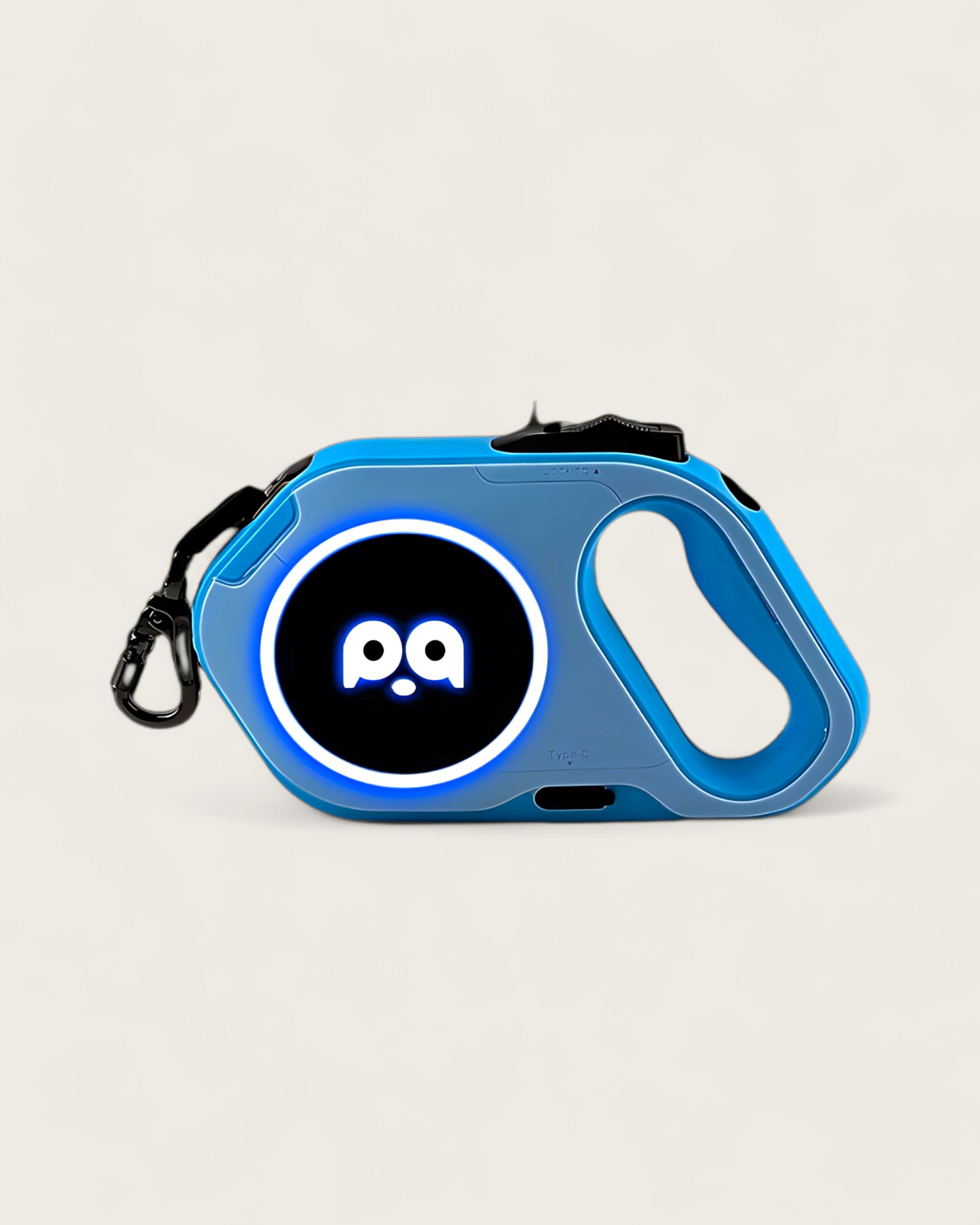 LED Retractable Dog Leash with Rechargeable Light blue